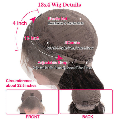 Made of 100% Unprocessed Brazilian Human Virgin Hair Straight Wig 13x4 13x6 Virgin Human Hair Lace Front Wigs Preplucked HD Wigs