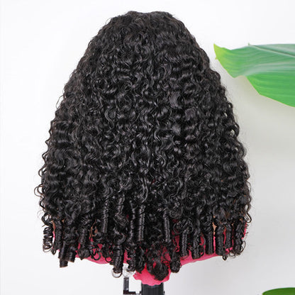 Burmese Curly Glueless Wig Bleached Knots Pre-cut 7x5 9x6 HD Lace Wear Go Wigs With Elastic Drawstring