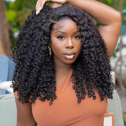 Burmese Curly Glueless Wig Bleached Knots Pre-cut 7x5 9x6 HD Lace Wear Go Wigs With Elastic Drawstring