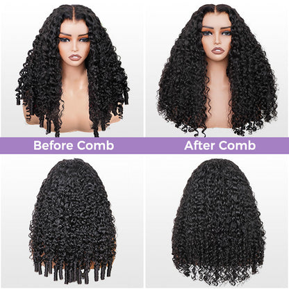 Burmese Curly Glueless Wig Bleached Knots Pre-cut 7x5 9x6 HD Lace Wear Go Wigs With Elastic Drawstring