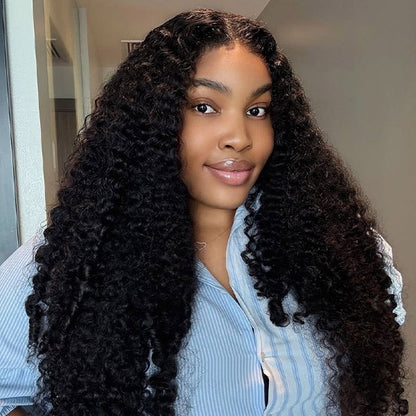 Burmese Curly Glueless Wig Bleached Knots Pre-cut 7x5 9x6 HD Lace Wear Go Wigs With Elastic Drawstring