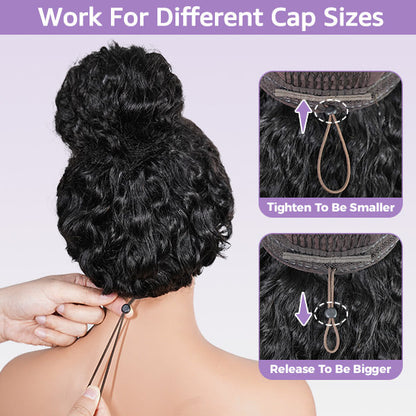 Burmese Curly Glueless Wig Bleached Knots Pre-cut 7x5 9x6 HD Lace Wear Go Wigs With Elastic Drawstring