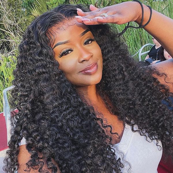Burmese Curly Glueless Wig Bleached Knots Pre-cut 7x5 9x6 HD Lace Wear Go Wigs With Elastic Drawstring