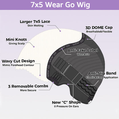 Pre-cut Lace Wig Straight Hair 4/27 Highlight Wear Go Glueless Wig 7x5 Lace Wig Preplucked with Natural Hairline