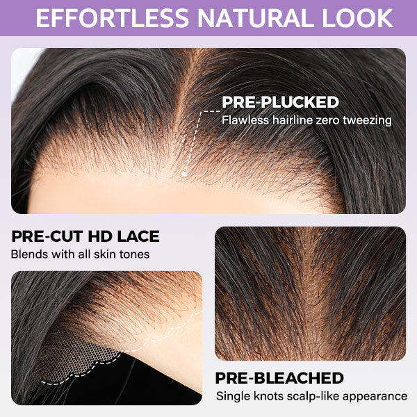 M-Cap Kinky Curly Wear Go Wigs Bleached Knots Pre Cut 9x6 HD Lace Glueless Human Hair Wigs For Women