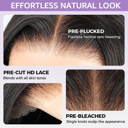 M-Cap Kinky Curly Wear Go Wigs Bleached Knots Pre Cut 9x6 HD Lace Glueless Human Hair Wigs For Women