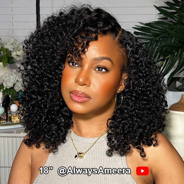 M-Cap Kinky Curly Wear Go Wigs Bleached Knots Pre Cut 9x6 HD Lace Glueless Human Hair Wigs For Women
