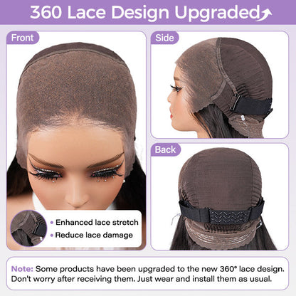 Water Wave Highlight Ombre 4/27 Wear Go Glueless Wig Pre-cut 360 Lace Frontal Wig