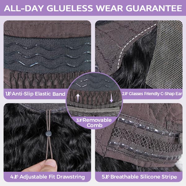 Silk Straight Glueless Pre-Bleached Knots Elastic Drawstring 13x4 13x6 HD Lace Frontal Wig 100% Human Hair Wear Go Wig