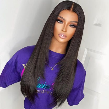 Straight Layered Cut Wear Go Glueless Wig Bleached Knots Pre Cut HD Lace Wig
